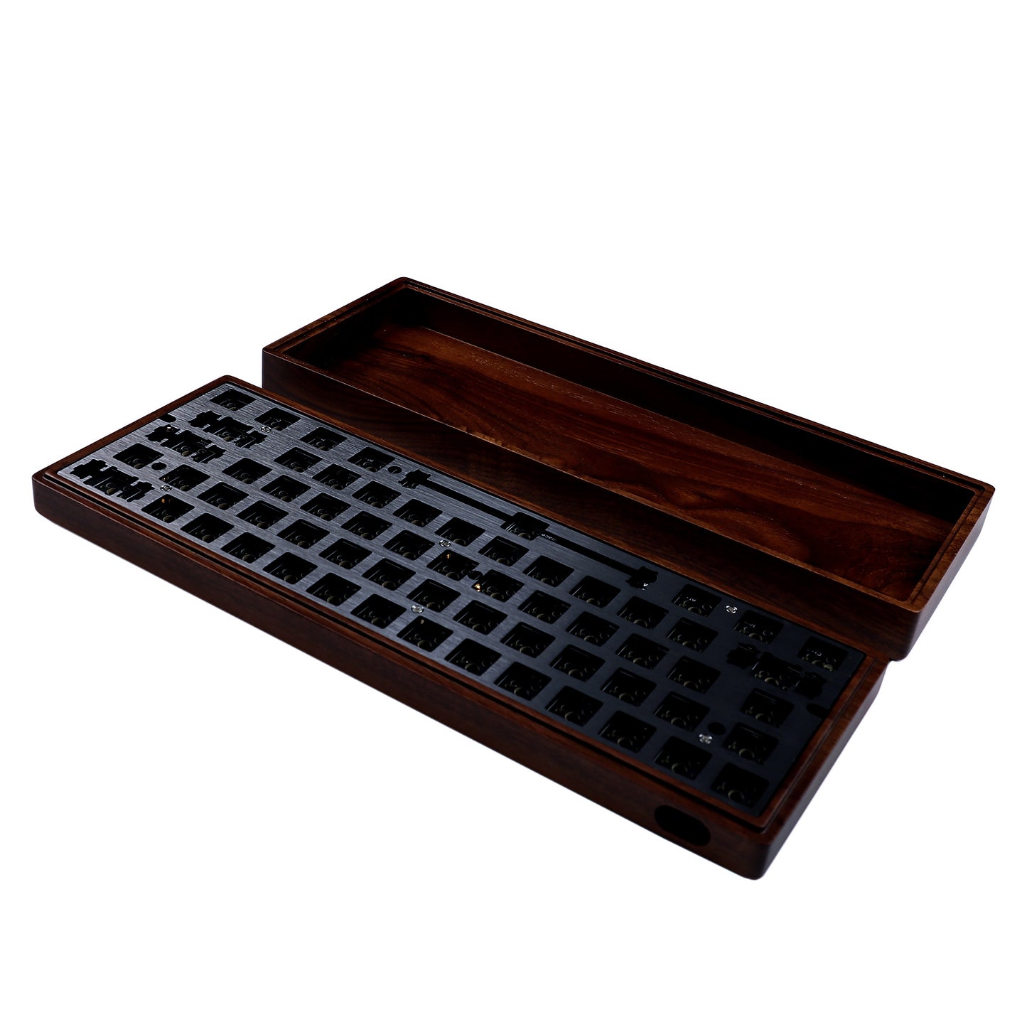 GK61 GK64 Splitted Walnut Wood Case Kit(RGB Hotswap PCB/Bluetooth Or Wired Programmable)