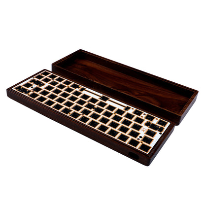 GK61 GK64 Splitted Walnut Wood Case Kit(RGB Hotswap PCB/Bluetooth Or Wired Programmable)