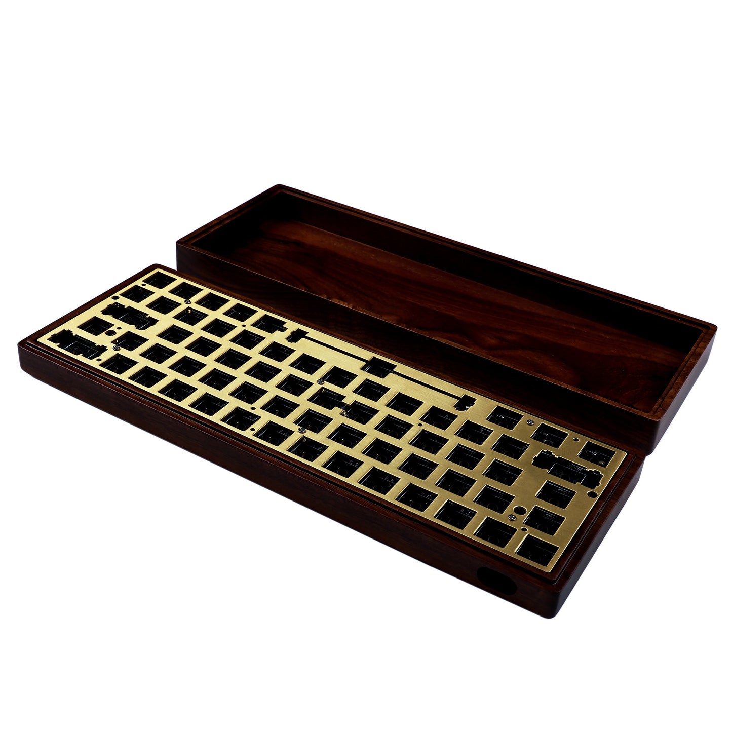 GK61 GK64 Splitted Walnut Wood Case Kit(RGB Hotswap PCB/Bluetooth Or Wired Programmable)