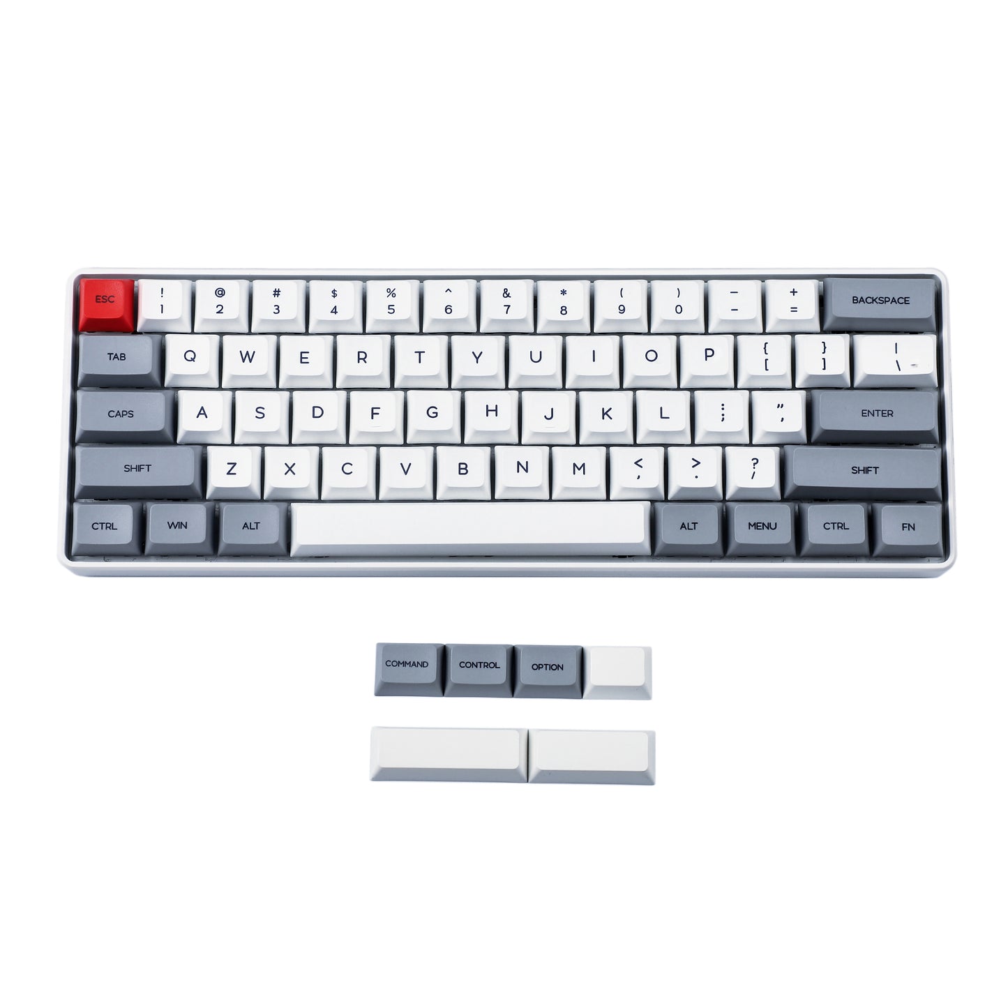 67 Kit 1 Profile Gray White Or Pink White Keycaps(Dye Sub PBT 1.4 mm Thickness/GK61 GK61x GK61xs DZ60 Using)