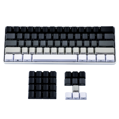 87 Laser-Etched Black Gray White Keycaps(OEM Profile PBT 1.5mm Thickness/TKL 61 Using)