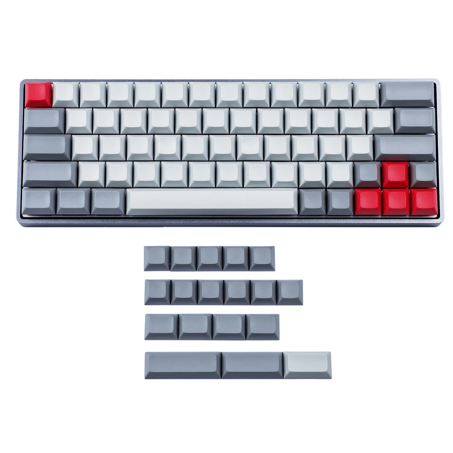 82 DSA Profile White Red Or Gray Red Blank Keycaps(PBT 1.5mm Thickness/GH60 XD64 GK64 Tada68 Using)