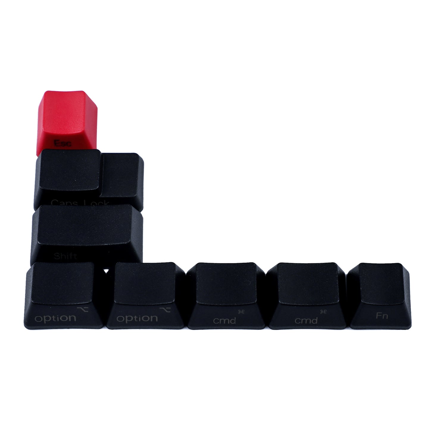 8 Laser-Etched Black Red Mac Keycaps(OEM Profile PBT 1.5mm Thickness/Dolch Using)