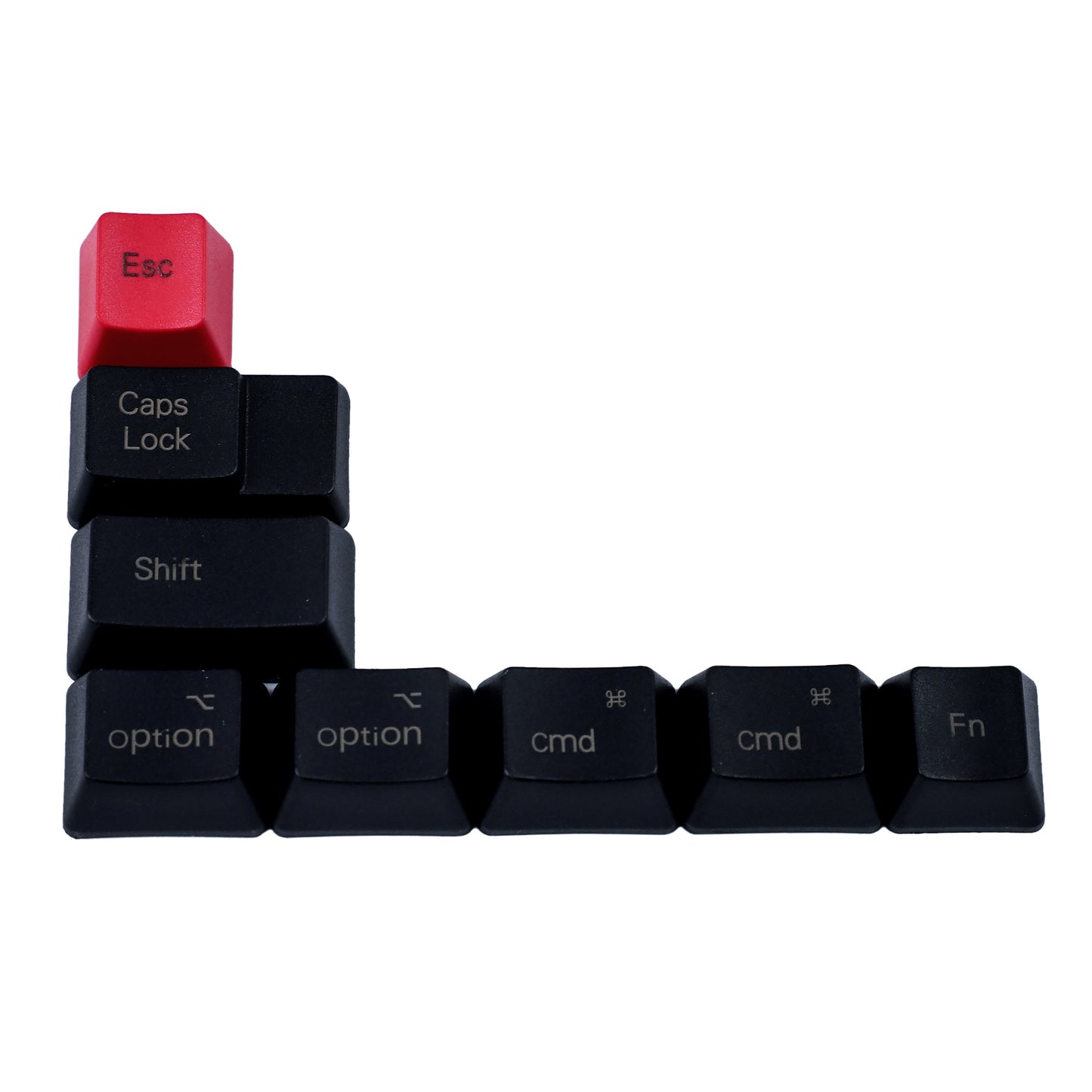 8 Laser-Etched Black Red Mac Keycaps(OEM Profile PBT 1.5mm Thickness/Dolch Using)