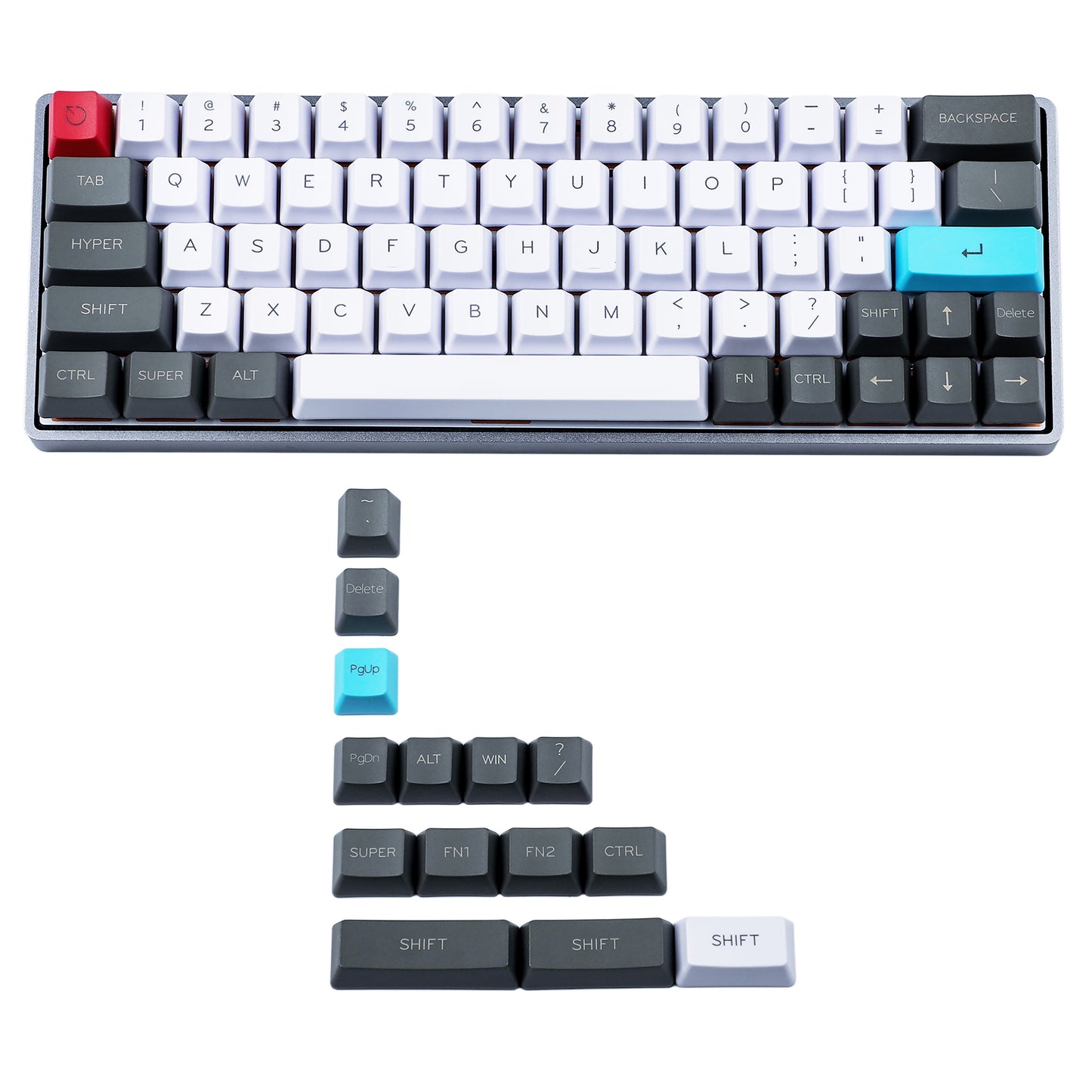 78 Laser-Etched YMDK-Customized Keycaps(OEM Profile PBT 1.5 mm/GH60 SP64 GK64 Tada68 Using)