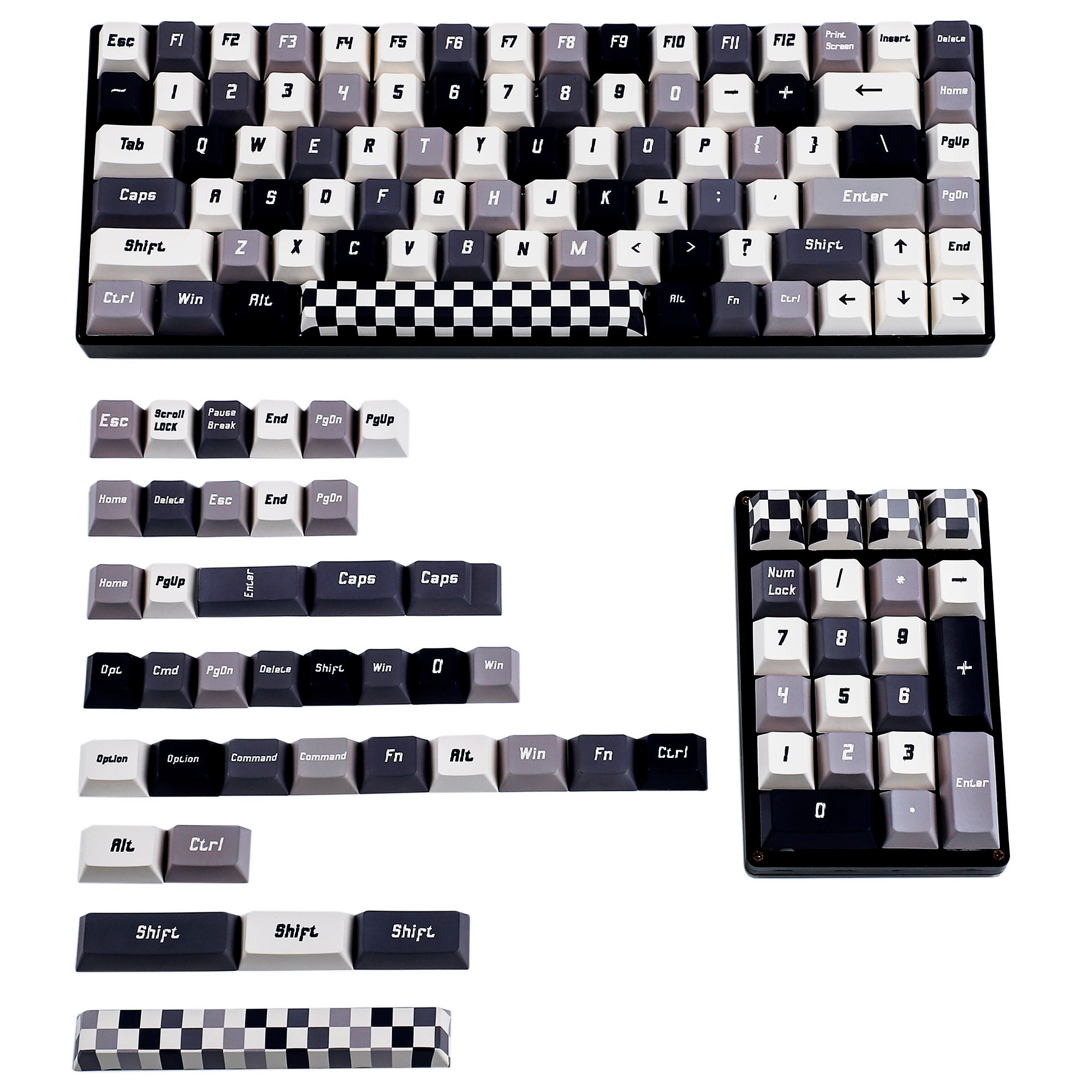 144 Chess Board Keycaps(Dye Sub Cherry Profile 1.5mm/ANSI104 TKL GK61 ...