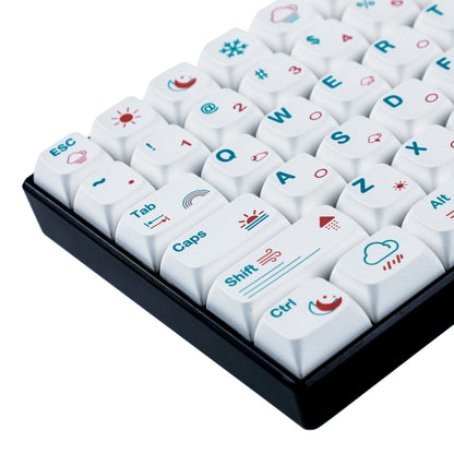 132 Weather Keycaps(Dye Sub ZDA Profile 1.55mm/104 87 61 Melody 96 KBD75 ID80 GK64 68 Using)